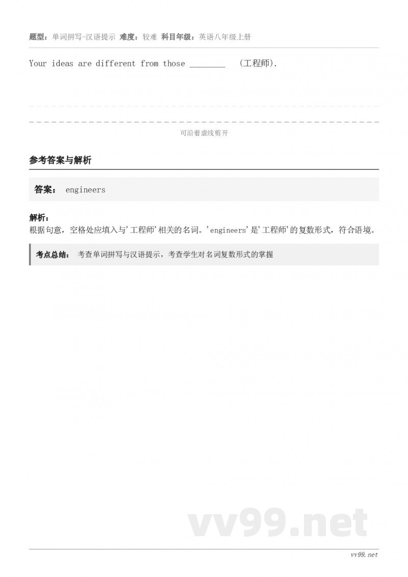 Your ideas are different from those ________   (工程师).