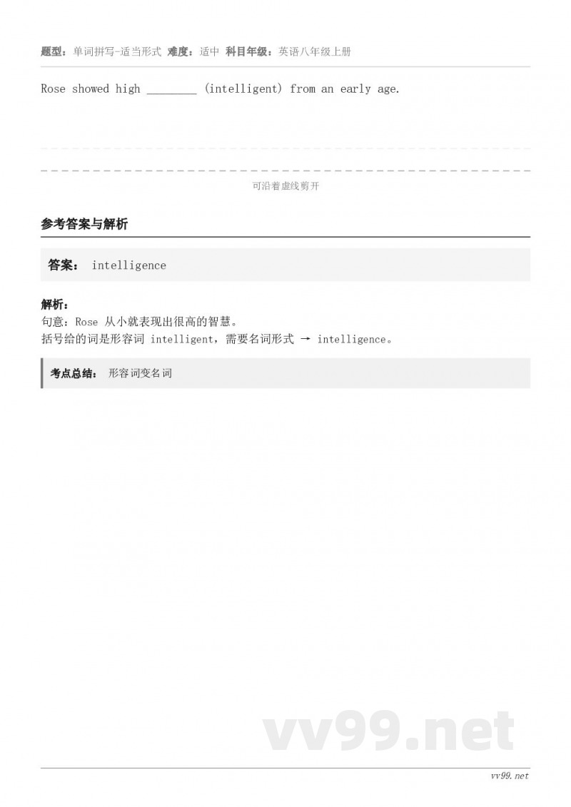 Rose showed high ________ (intelligent) from an early a...