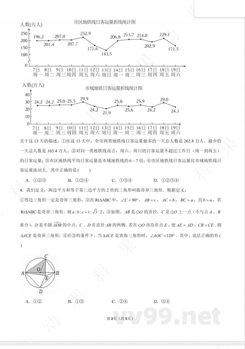 苏科版九年级数学下册跟踪检测一