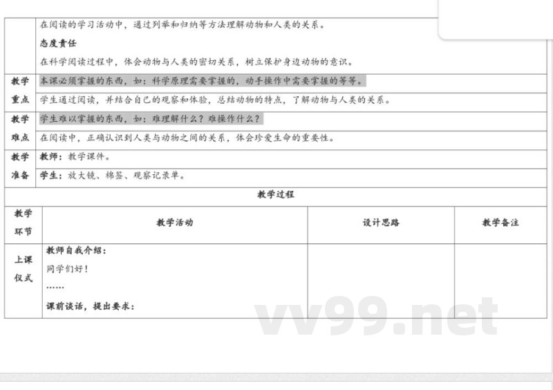 2.7《单元总结》表格式 2025教科版科学一年级下册