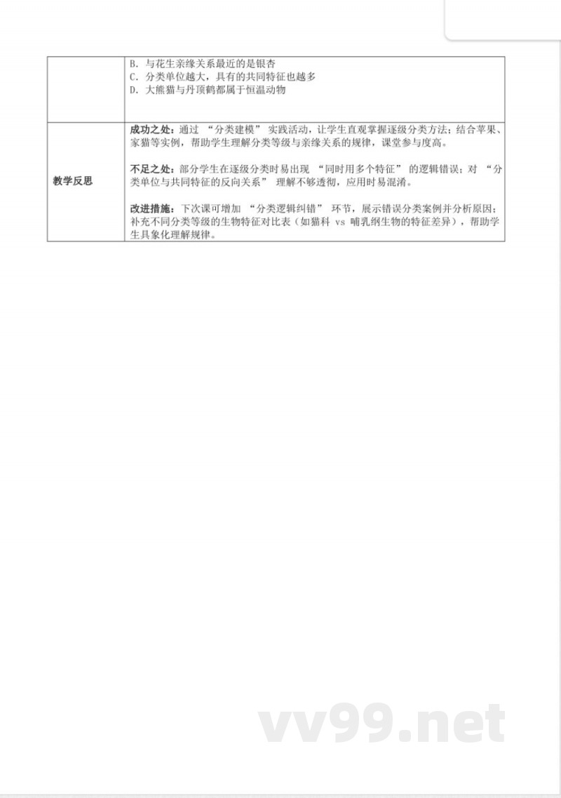 2.3.1 生物的分类(教学设计)生物冀少版2025七年级上册 2.3.1 生物的分类(教学设计)生物冀少版2025七年级上册