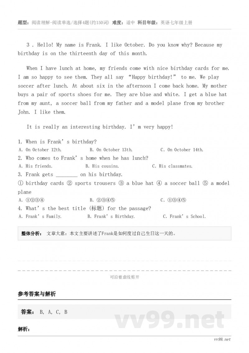 3 . Hello! My name is Frank. I like October. Do you kno... 3 . Hello! My name is Frank. I like October. Do you kno...