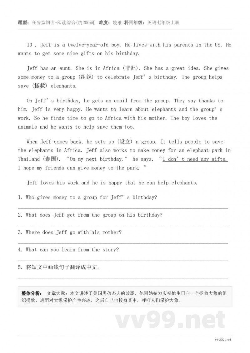 10 . Jeff is a twelve-year-old boy. He lives with his p... 10 . Jeff is a twelve-year-old boy. He lives with his p...