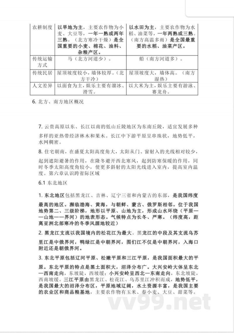 晋教版地理八年级下册知识点汇总