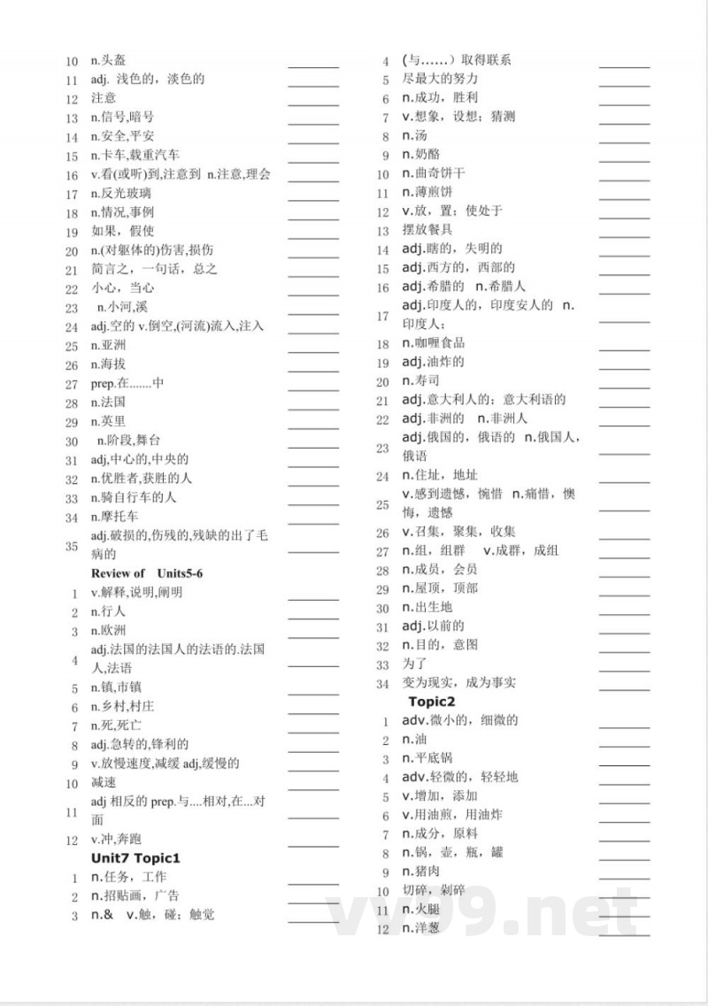 2018最新仁爱英语八年级下册单词默写版 2018最新仁爱英语八年级下册单词默写版