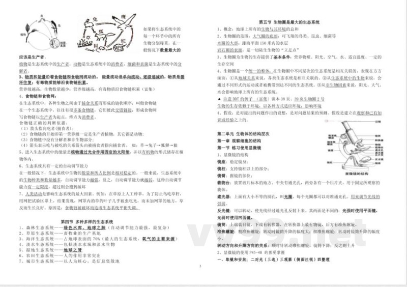 鲁科版六年级上册生物复习提纲