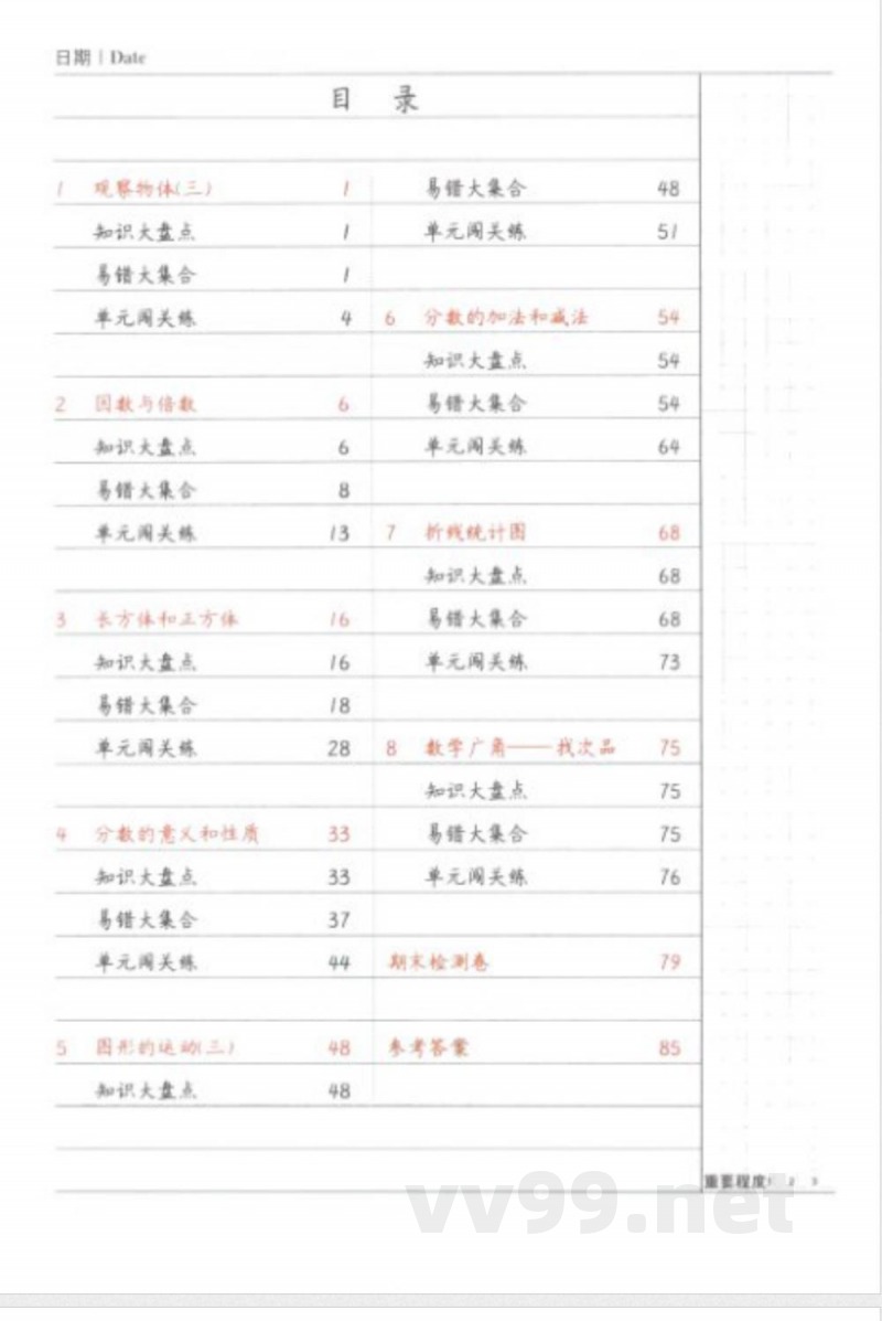 黄冈易错题五年级下册数学人教版
