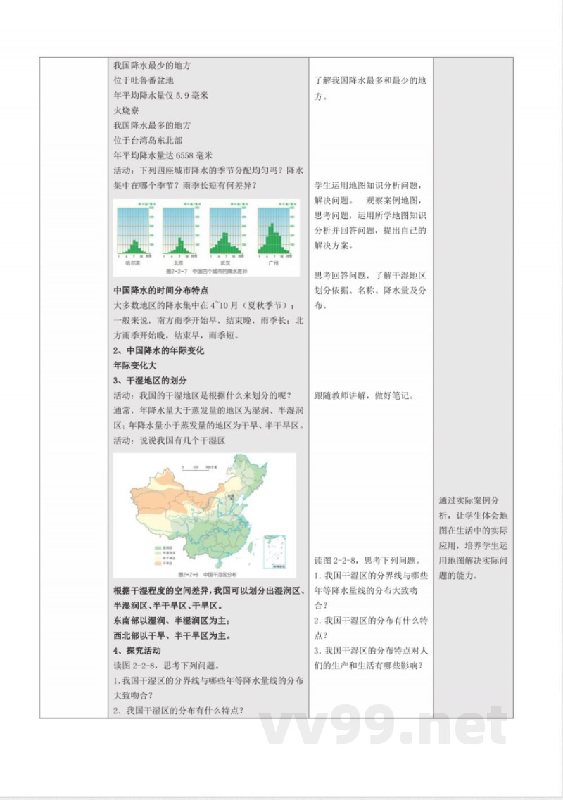 2.2气候第2课时 （教学设计）地理粤人版2025八年级上册
