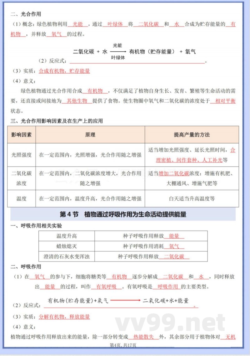2025年新济南版七年级下册生物全册知识点复习资料